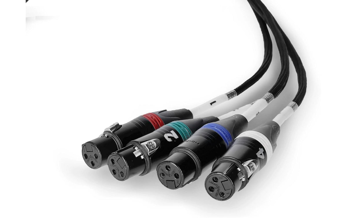 Palmer PAOCLXLRF – Audio über Cat Adapter, RJ45 → XLR 3-polig (weiblich), 4 Kanäle, 0,5 m, Textilmantel