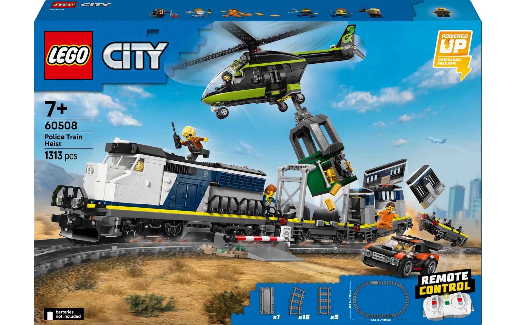 LEGO City Eisenbahn Überfall auf den Polizeizug – 1'313-teilig – 37,8×10,3×55,5 cm – ab 7 Jahren