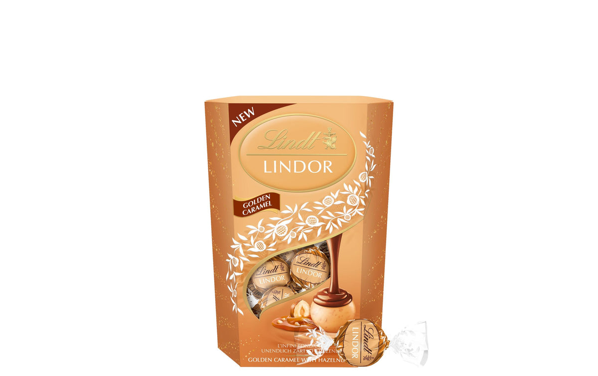 Lindt LINDOR Schokolade – Goldenes Karamell – 200 g