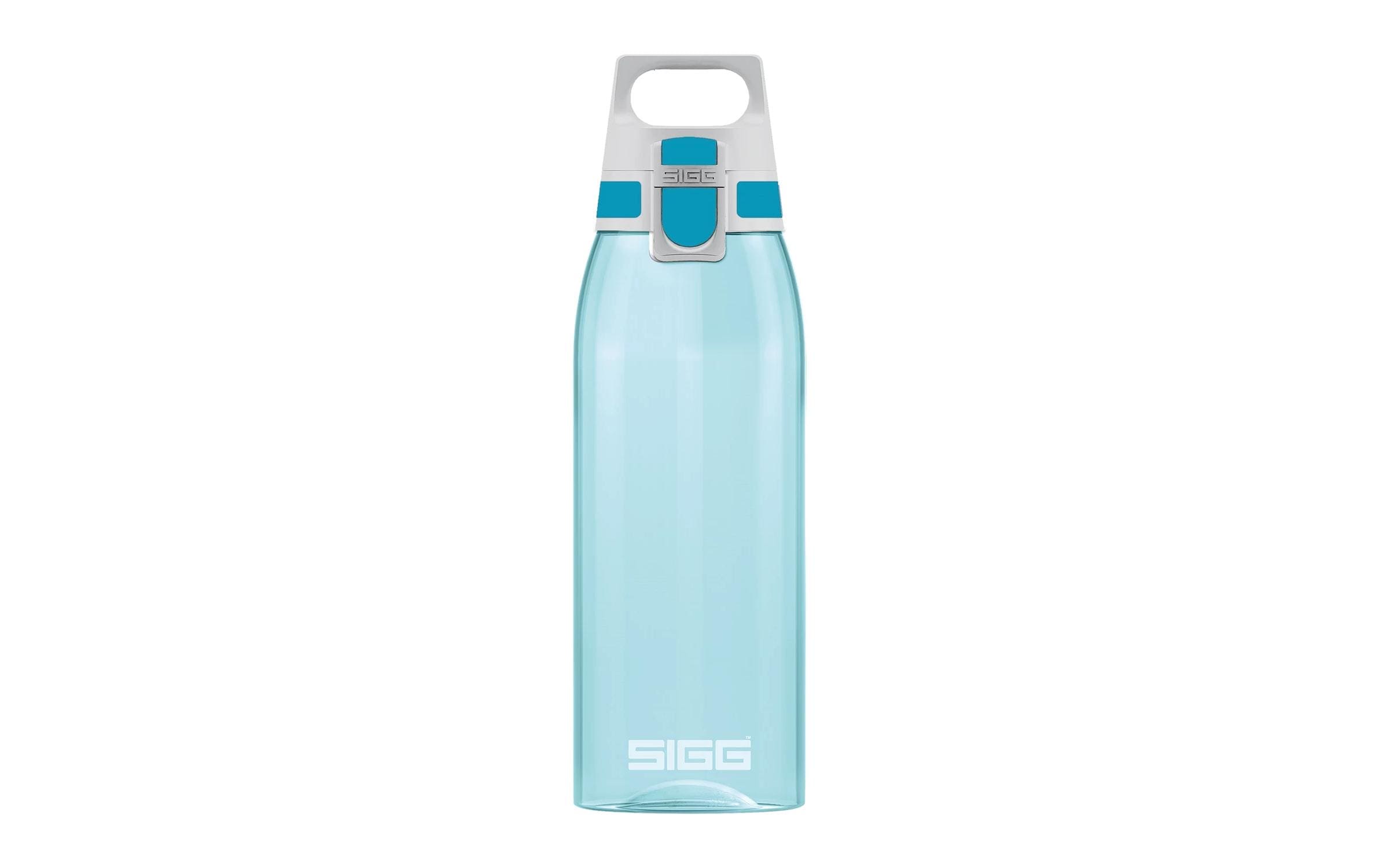 SIGG Kindertrinkflasche 1 l – Druckknopfdeckel, Tritan, Aqua