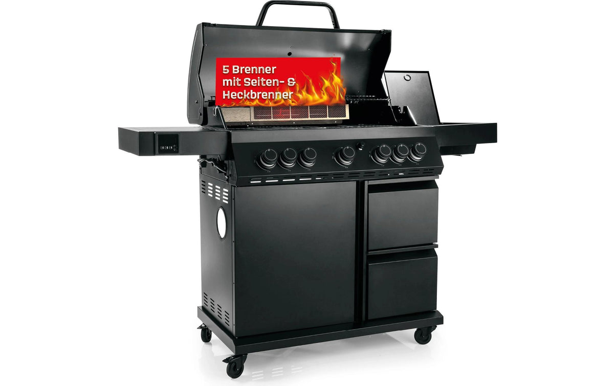 Landmann Gasgrill Cool Black 5.2 – 5 Brenner, 144×121×53 cm – schwarz