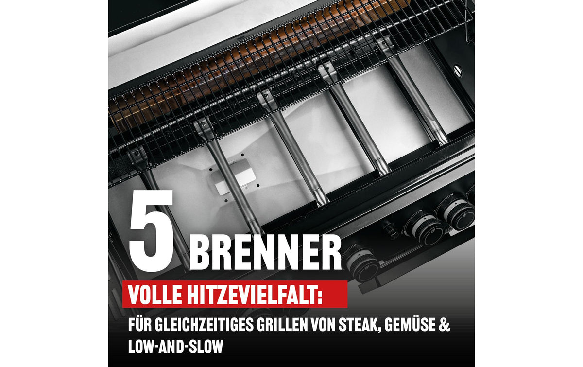 Landmann Gasgrill Cool Black 5.2 – 5 Brenner, 144×121×53 cm – schwarz