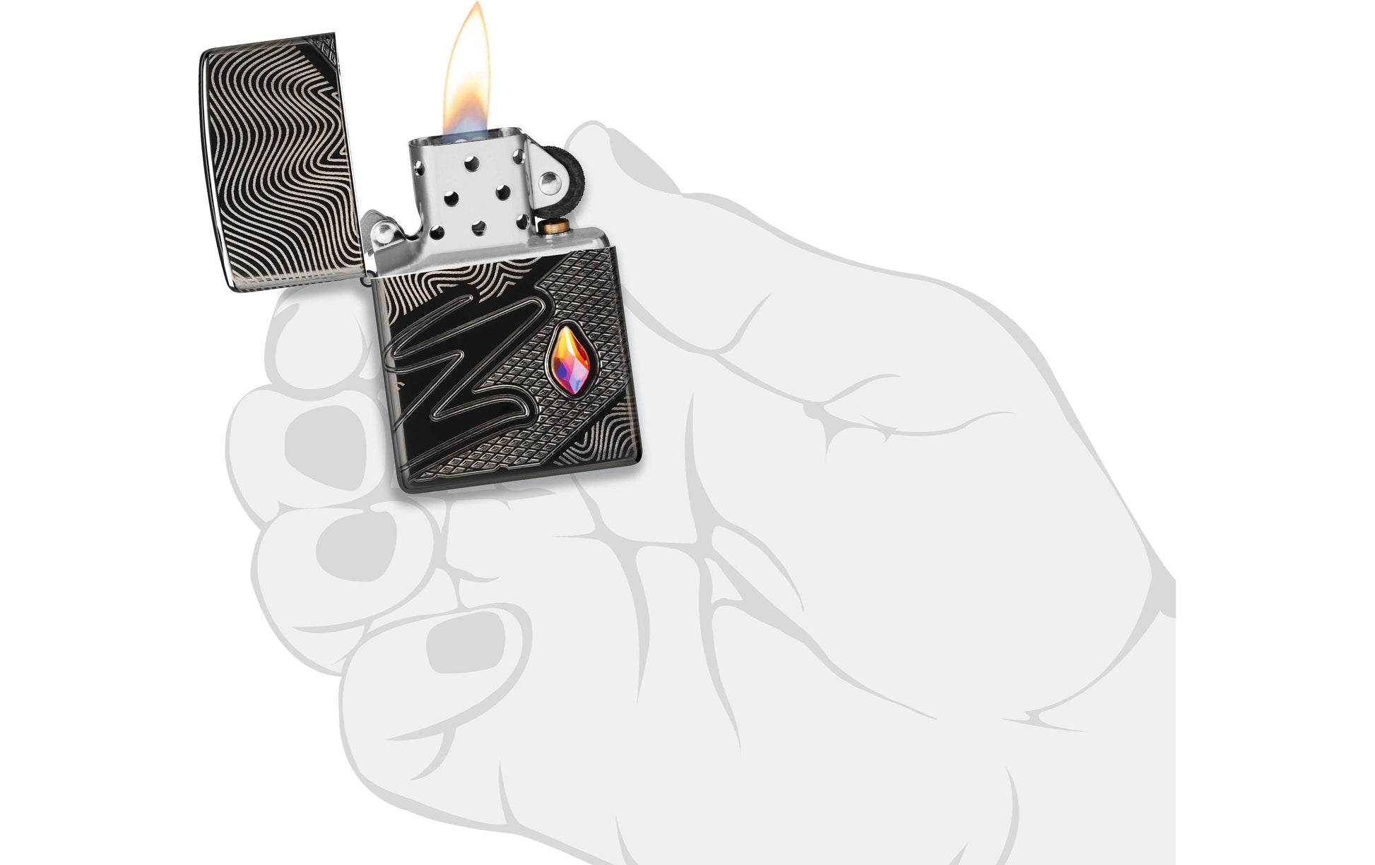 Zippo Feuerzeug 46362 Z Muster Design – Schwarz – 6 × 2 cm – Metall