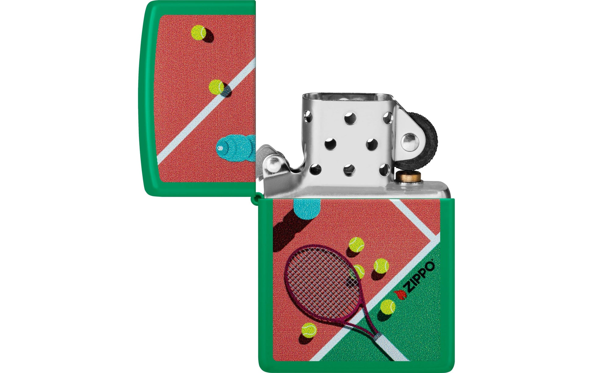 Zippo Feuerzeug – 60×20×85 mm – grün, Metall – 48629 Tennis Design
