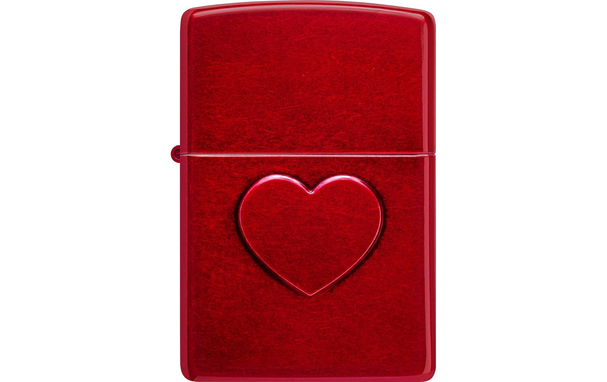 Zippo Feuerzeug – Geprägtes Herz Design – rot, Metall – 60 × 20 × 85 mm
