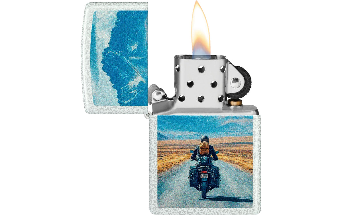 Zippo Feuerzeug Motorcycle Design – Blau – 6 × 2 cm – Metall