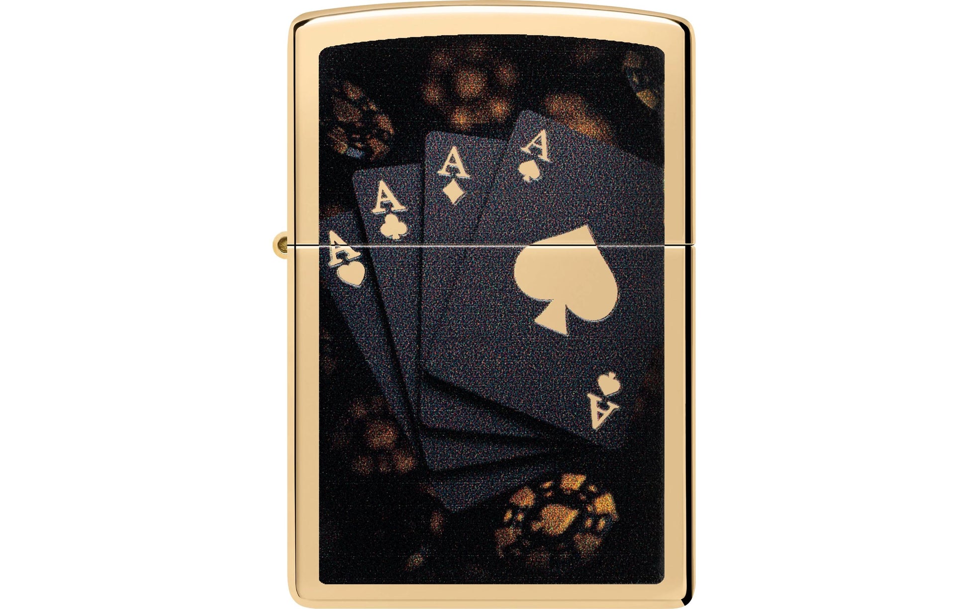 Zippo Feuerzeug – 80 g, 60 × 20 × 85 mm – gold, Metall – 254B Poker Design