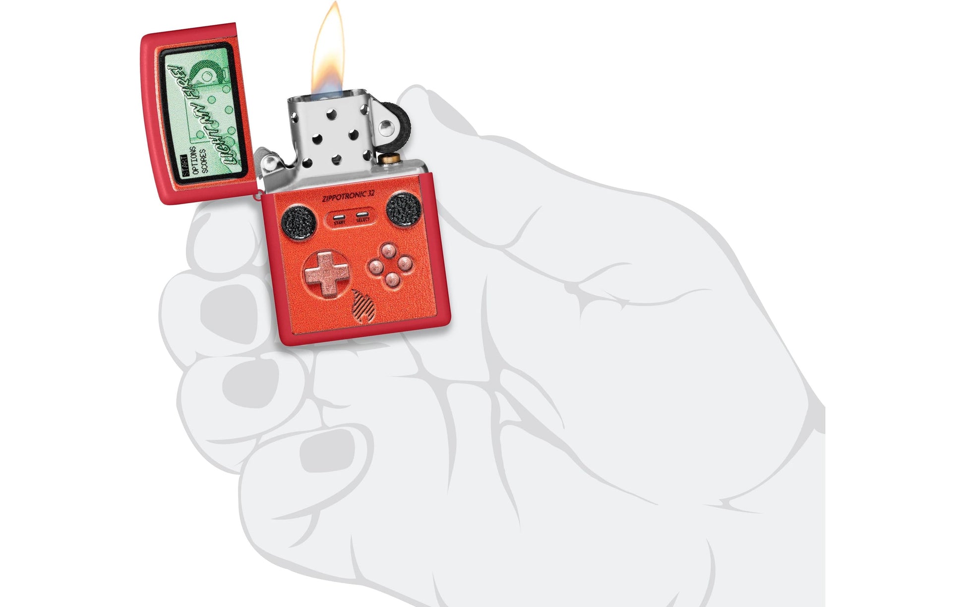Zippo Feuerzeug 233 Retro Design – 60×20×85 mm, 80 g – rot, Metall