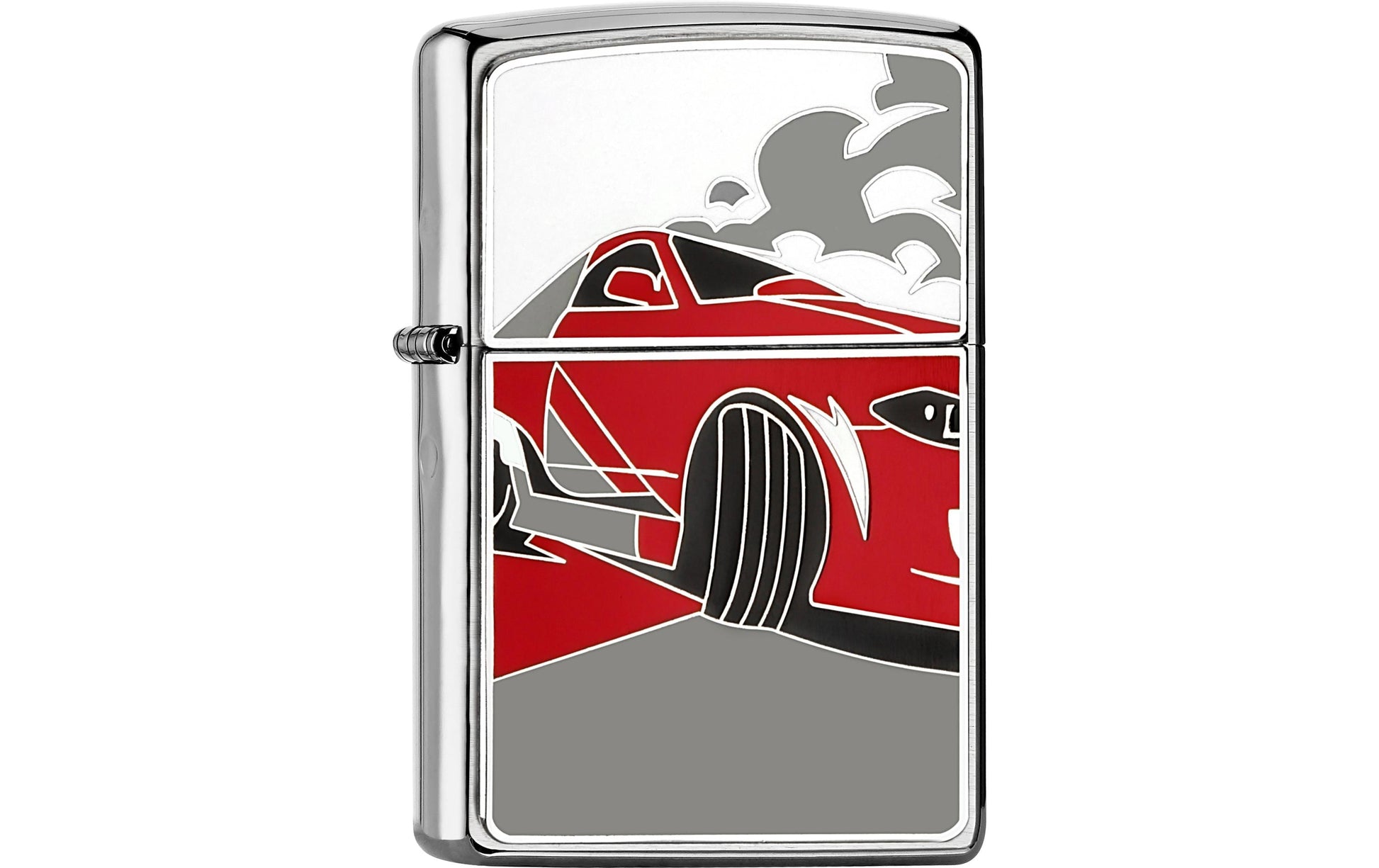 Zippo Feuerzeug, Metall, 6 × 8,5 × 2 cm, Rot/Silber