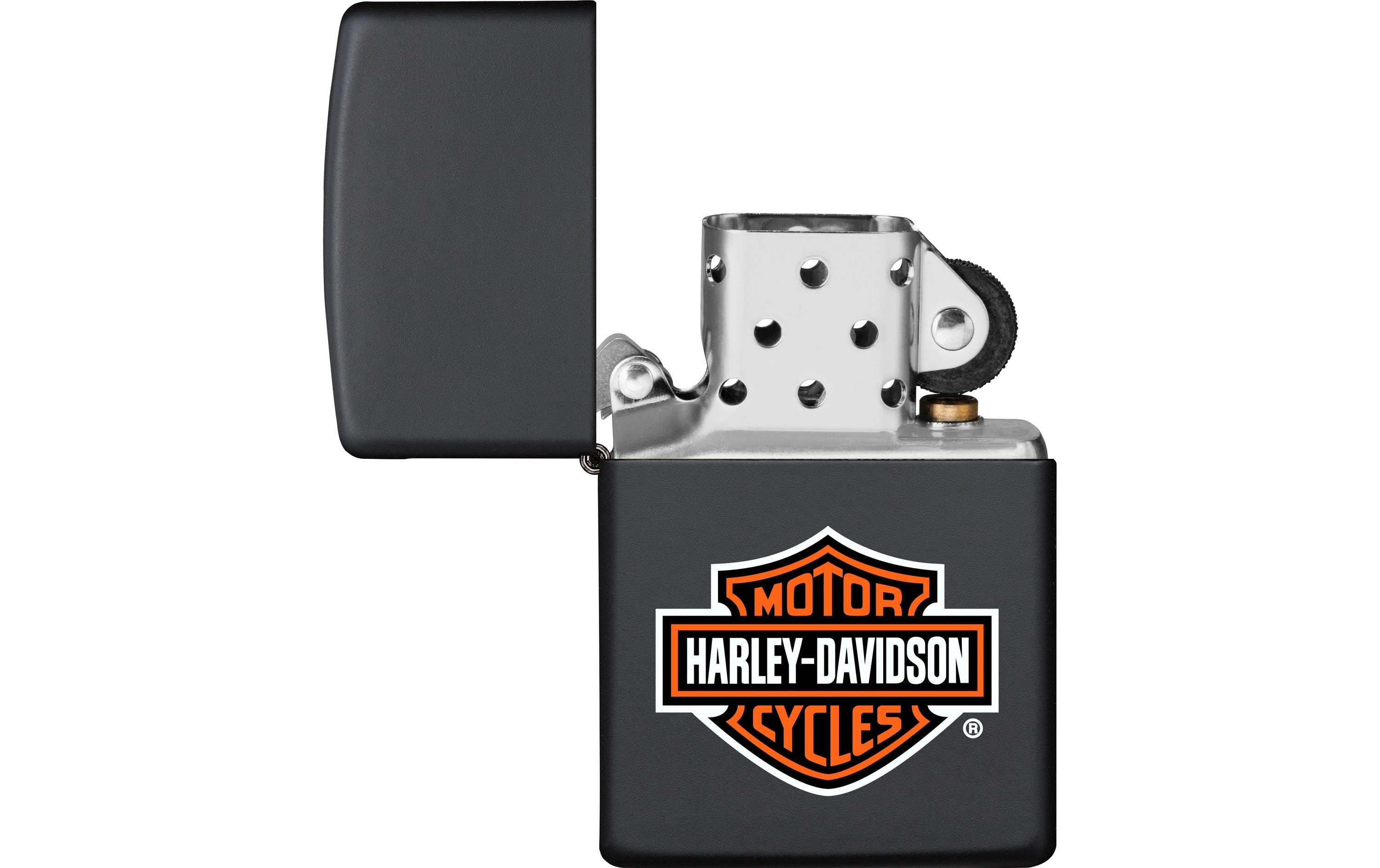 Zippo Feuerzeug H-D Bar & Shield – Schwarz – 6 × 8,5 × 2 cm – Edelstahl