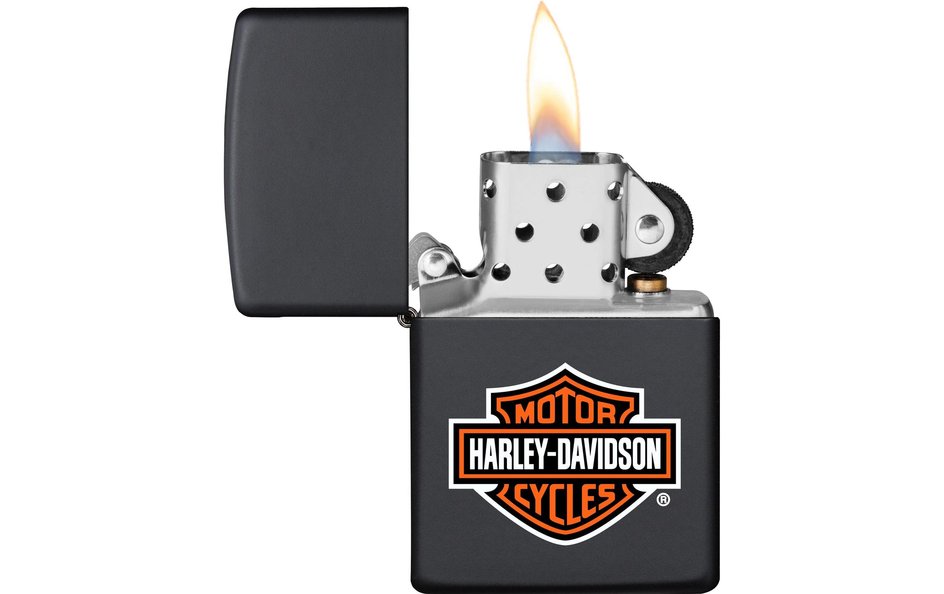 Zippo Feuerzeug H-D Bar & Shield – Schwarz – 6 × 8,5 × 2 cm – Edelstahl