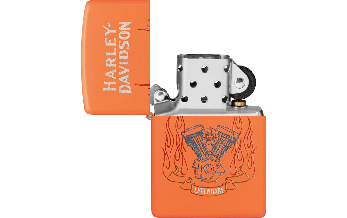 Zippo Harley Davidson Feuerzeug – Orange – 6 × 2 cm – Metall