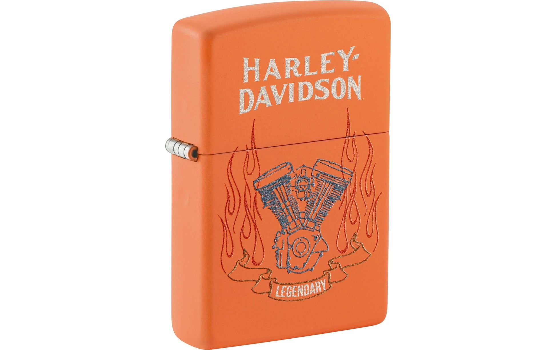 Zippo Harley Davidson Feuerzeug – Orange – 6 × 2 cm – Metall