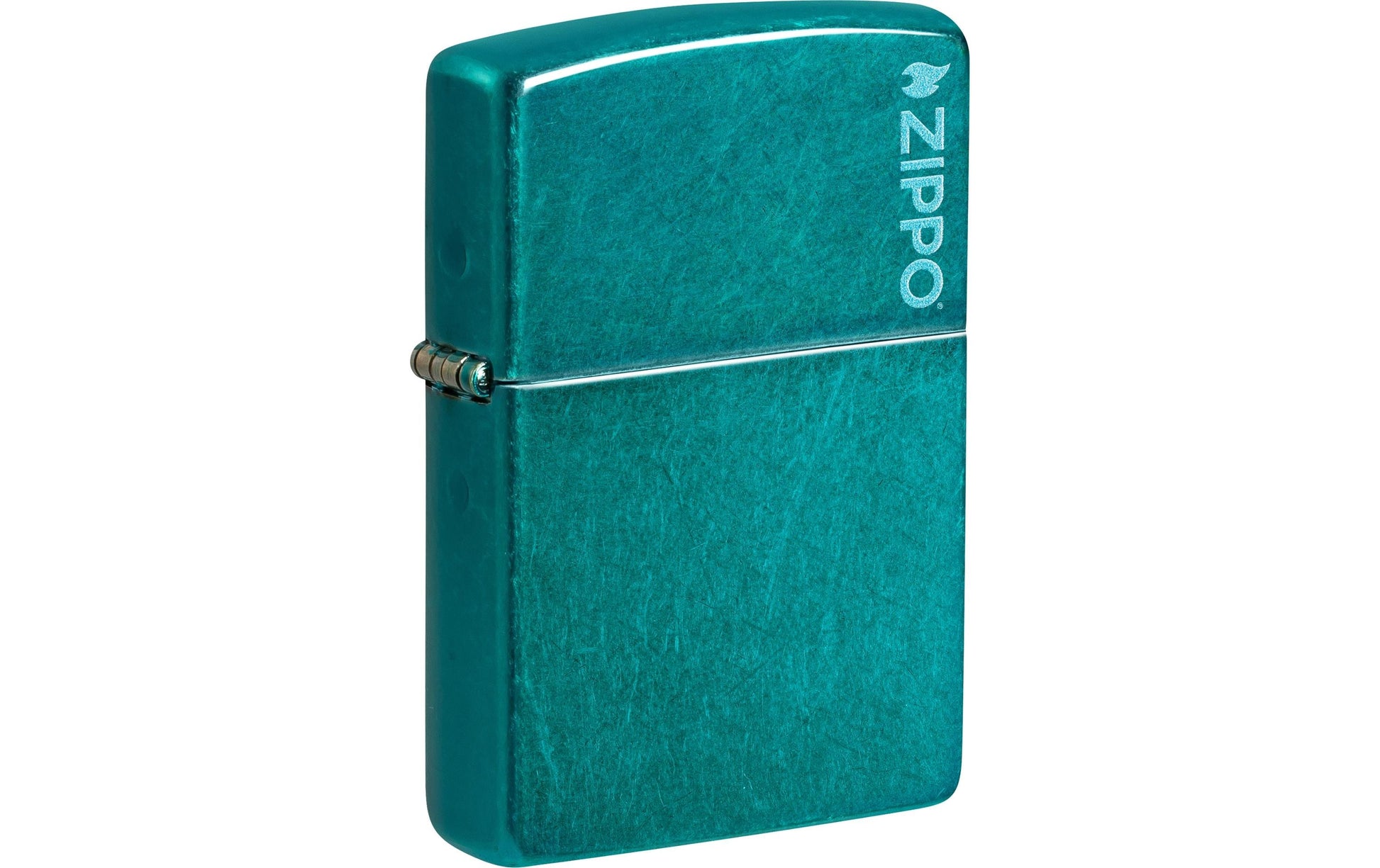 Zippo Feuerzeug – türkis, Metall – 60 × 20 × 85 mm, 80 g – Candy Teal, mit Logo