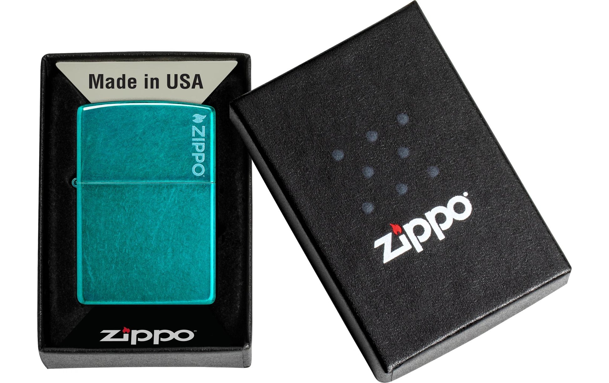 Zippo Feuerzeug – türkis, Metall – 60 × 20 × 85 mm, 80 g – Candy Teal, mit Logo