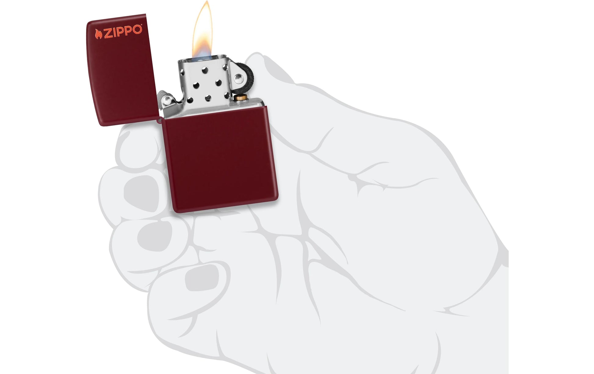 Zippo Feuerzeug – 6 × 2 × 8,5 cm, 80 g – rot – Metall – Merlot (46021ZL)
