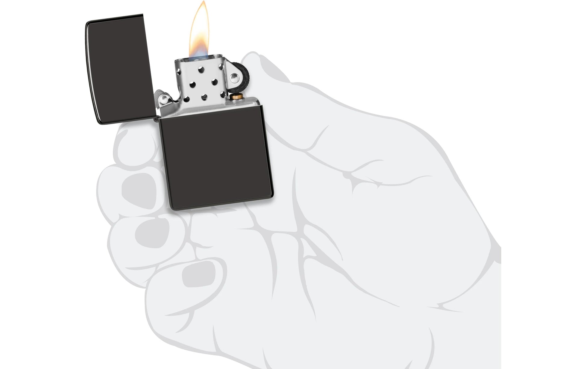 Zippo Feuerzeug 24756 Ebony – Schwarz – 6 × 2 × 8,5 cm – Metall