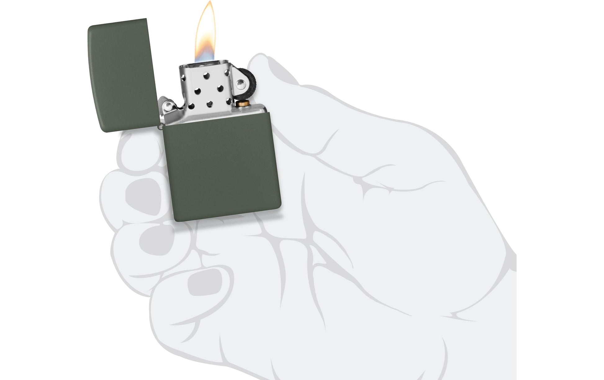 Zippo Feuerzeug 221 Grün Matt – 6 × 2 × 8,5 cm, 80 g – Metall