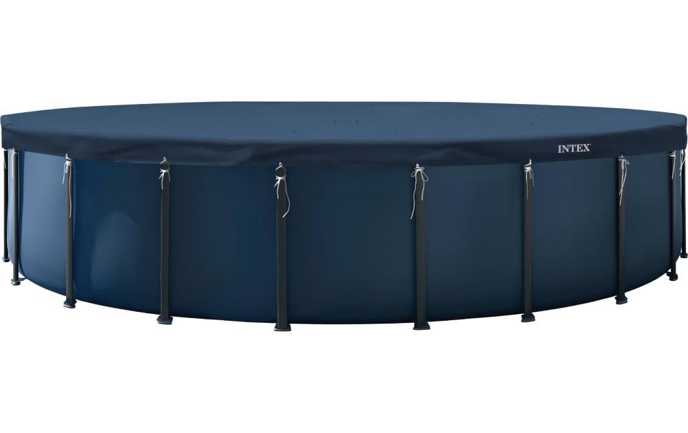 Intex Allwetter-Deluxe Poolabdeckung – rund – für Intex Aufstellpools – Ø 7'300 mm – dunkelblau