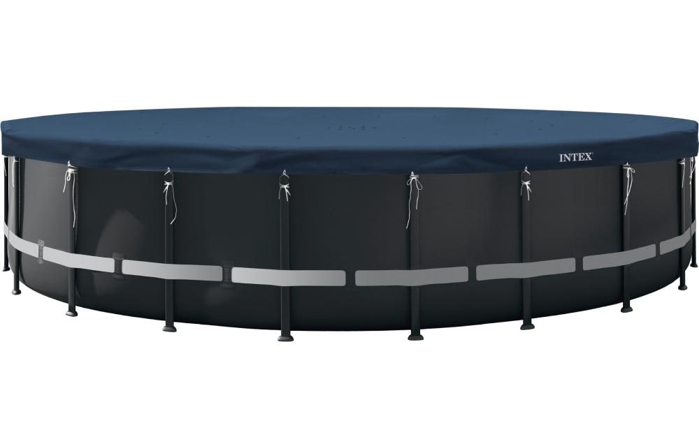 Intex Allwetter-Deluxe Poolabdeckung – rund – für Intex Aufstellpools – Ø 7'300 mm – dunkelblau