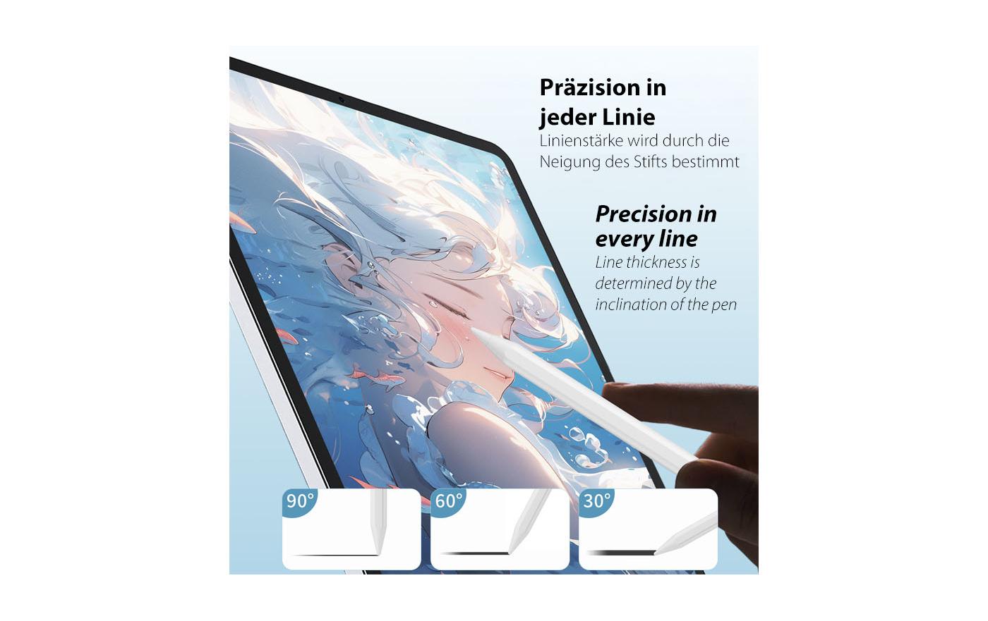 LMP Eingabestift für Apple iPad (6.–9. Gen.), iPad Pro 11" (1.–3. Gen.)/12,9" (3.–5. Gen.) – USB-C-Ladeport