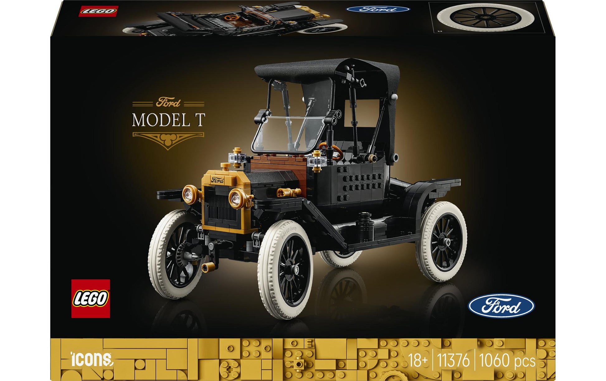 LEGO Icons Ford Model T 11376 3D Puzzle – 1060 Teile – 26,2 × 9,4 × 38,2 cm – ab 18 Jahren