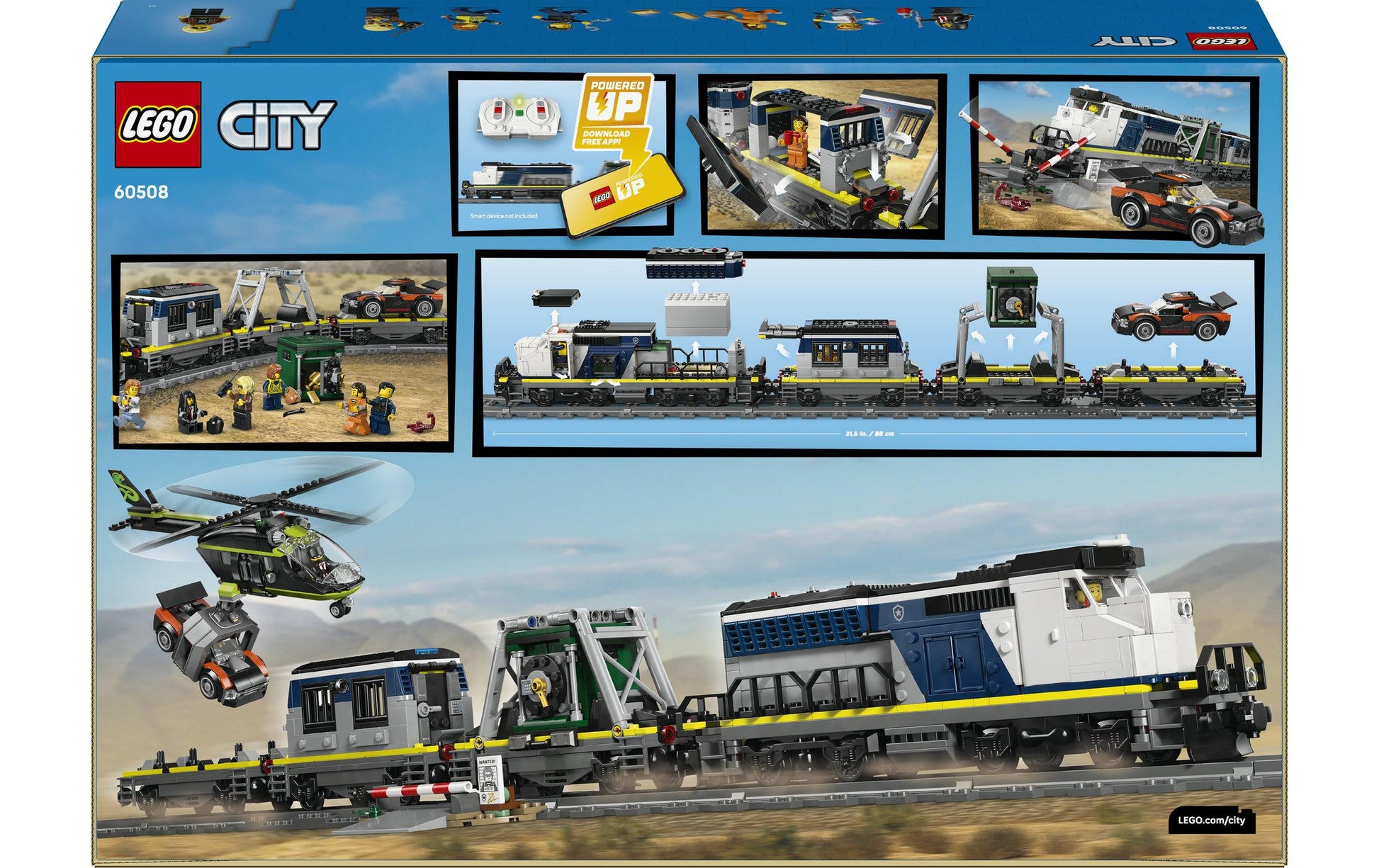 LEGO City Eisenbahn Überfall auf den Polizeizug – 1'313-teilig – 37,8×10,3×55,5 cm – ab 7 Jahren