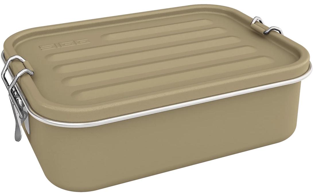 SIGG Lunchbox 1,1 L, 14,3 × 19,3 × 6,4 cm, Edelstahl (18/8)/Silikon, Caramel/Braun