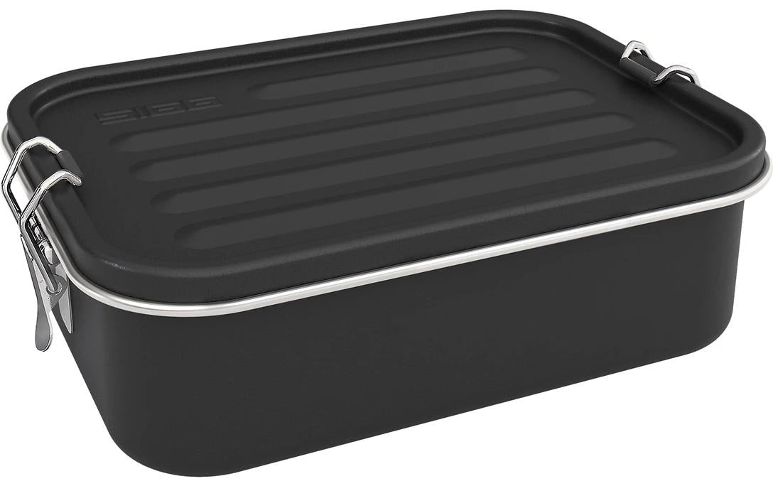 SIGG Lunchbox 1,1 l, 14,3 × 6,4 × 19,3 cm, Edelstahl/Silikon, Schwarz