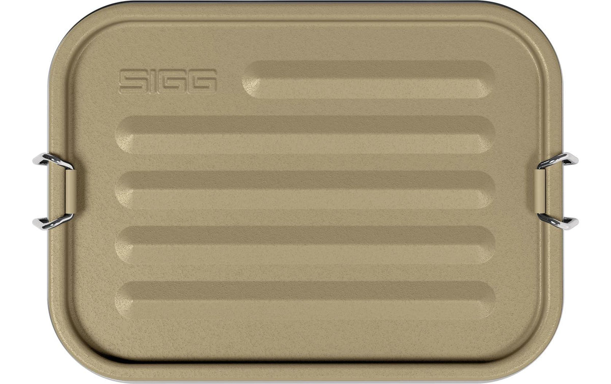 SIGG Lunchbox 1,1 L, 14,3 × 19,3 × 6,4 cm, Edelstahl (18/8)/Silikon, Caramel/Braun