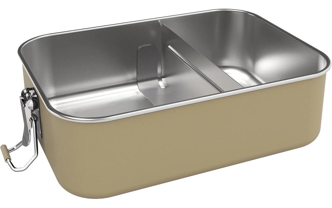 SIGG Lunchbox 1,1 L, 14,3 × 19,3 × 6,4 cm, Edelstahl (18/8)/Silikon, Caramel/Braun