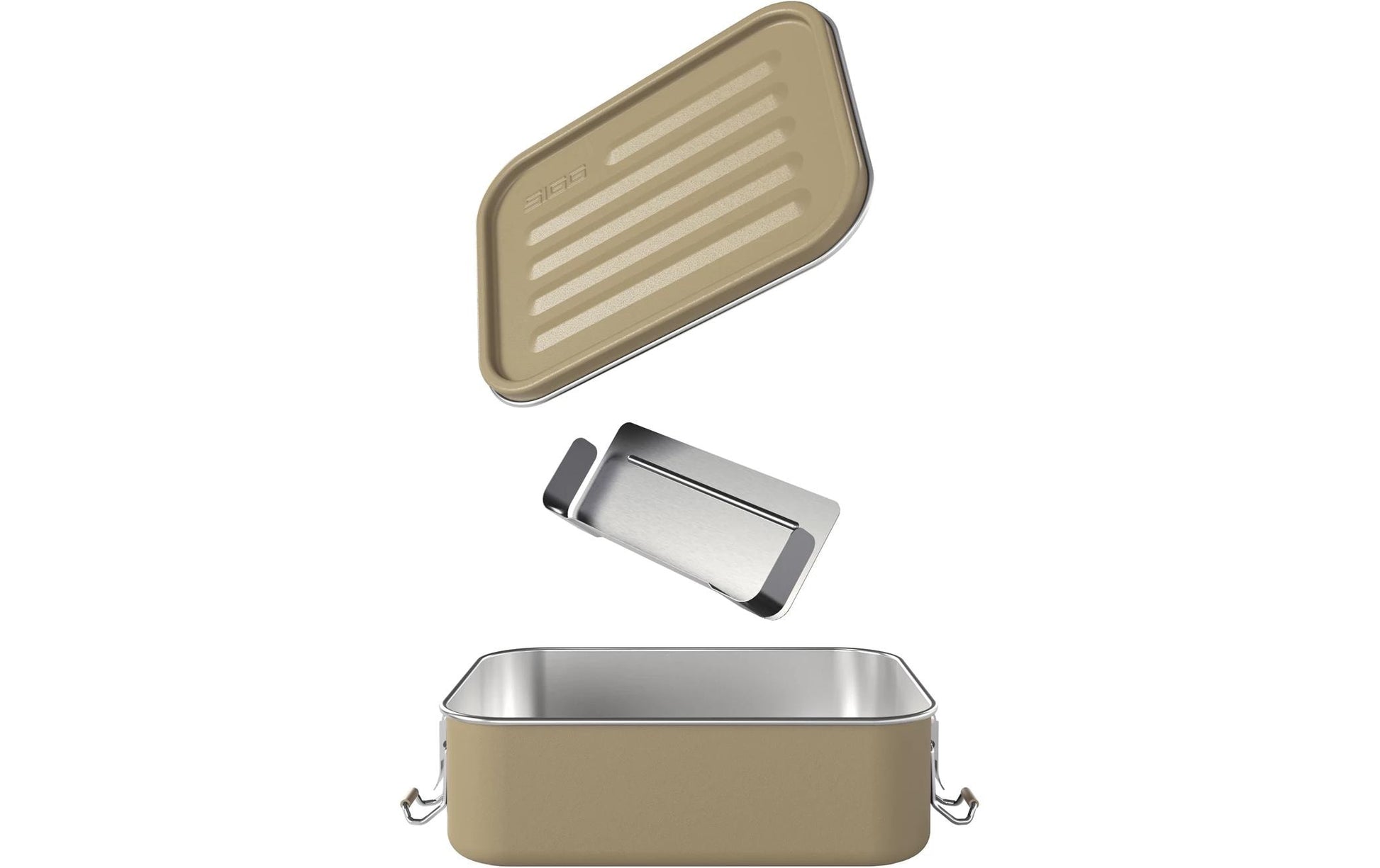 SIGG Lunchbox 1,1 L, 14,3 × 19,3 × 6,4 cm, Edelstahl (18/8)/Silikon, Caramel/Braun