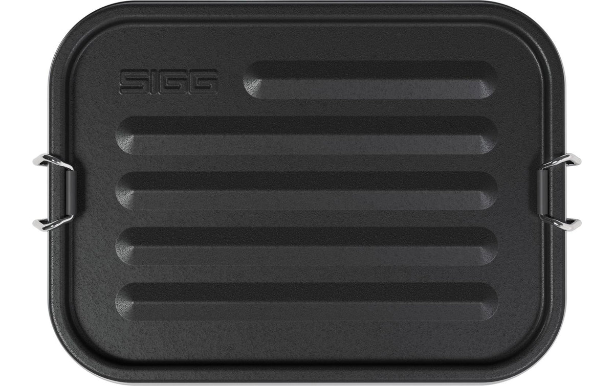SIGG Lunchbox 1,1 l, 14,3 × 6,4 × 19,3 cm, Edelstahl/Silikon, Schwarz