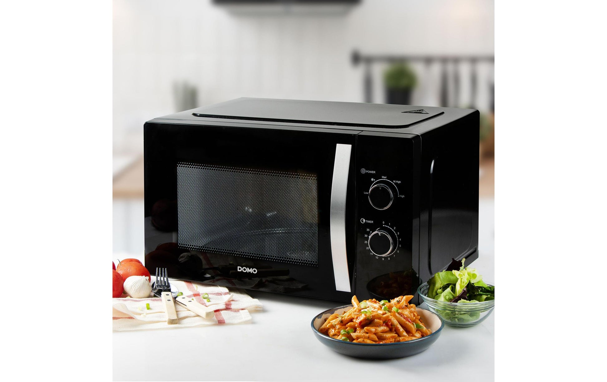 Domo Mikrowelle DO23001 – 30 l, 900 W – schwarz