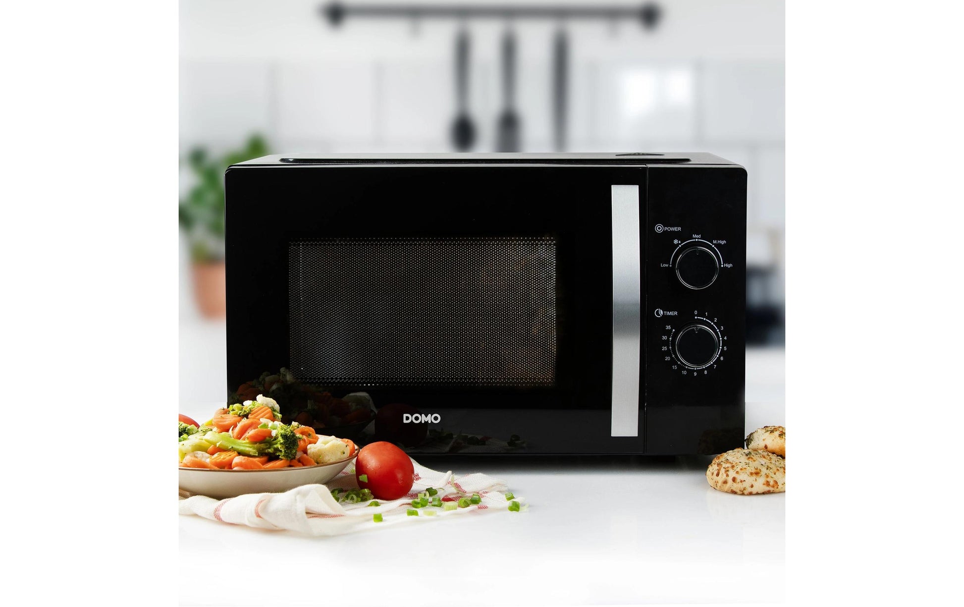 Domo Mikrowelle DO23001 – 30 l, 900 W – schwarz