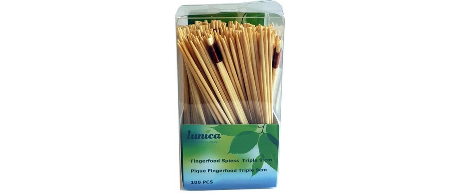 Haushaltsware Lunica Party-Piekser Triple – braun – 9 cm – Bambus – 100 Stk