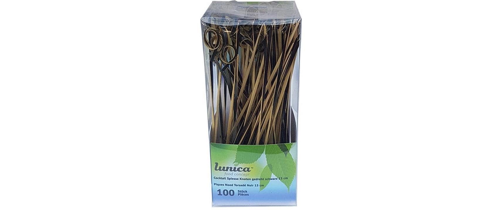 Haushaltsware Lunica Party-Piekser – Schwarz – 15 cm – Bambus – 100 Stk