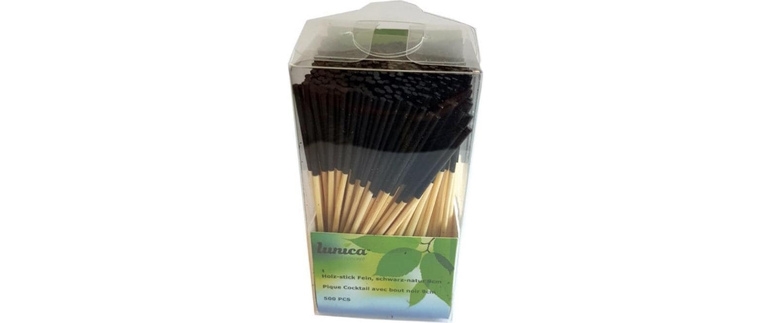Haushaltsware Lunica Party-Piekser – braun, schwarz – 9 cm – Bambus – 500 Stk