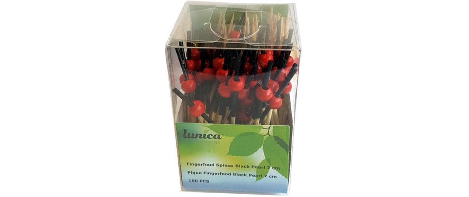 Haushaltsware Lunica Party-Piekser Rote Perle – Braun – 7 cm – Bambus – 100 Stk