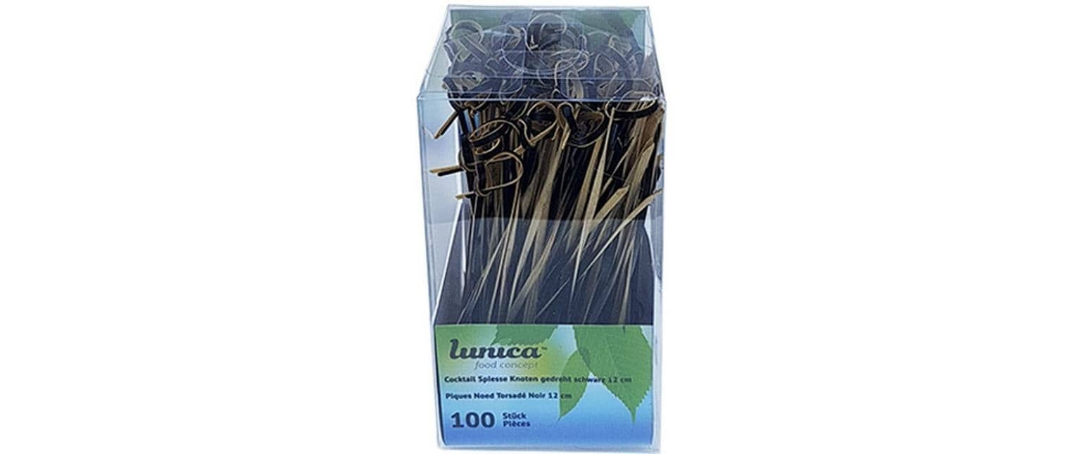 Haushaltsware Lunica Party-Piekser – Schwarz – 12 cm – Bambus – 100 Stk