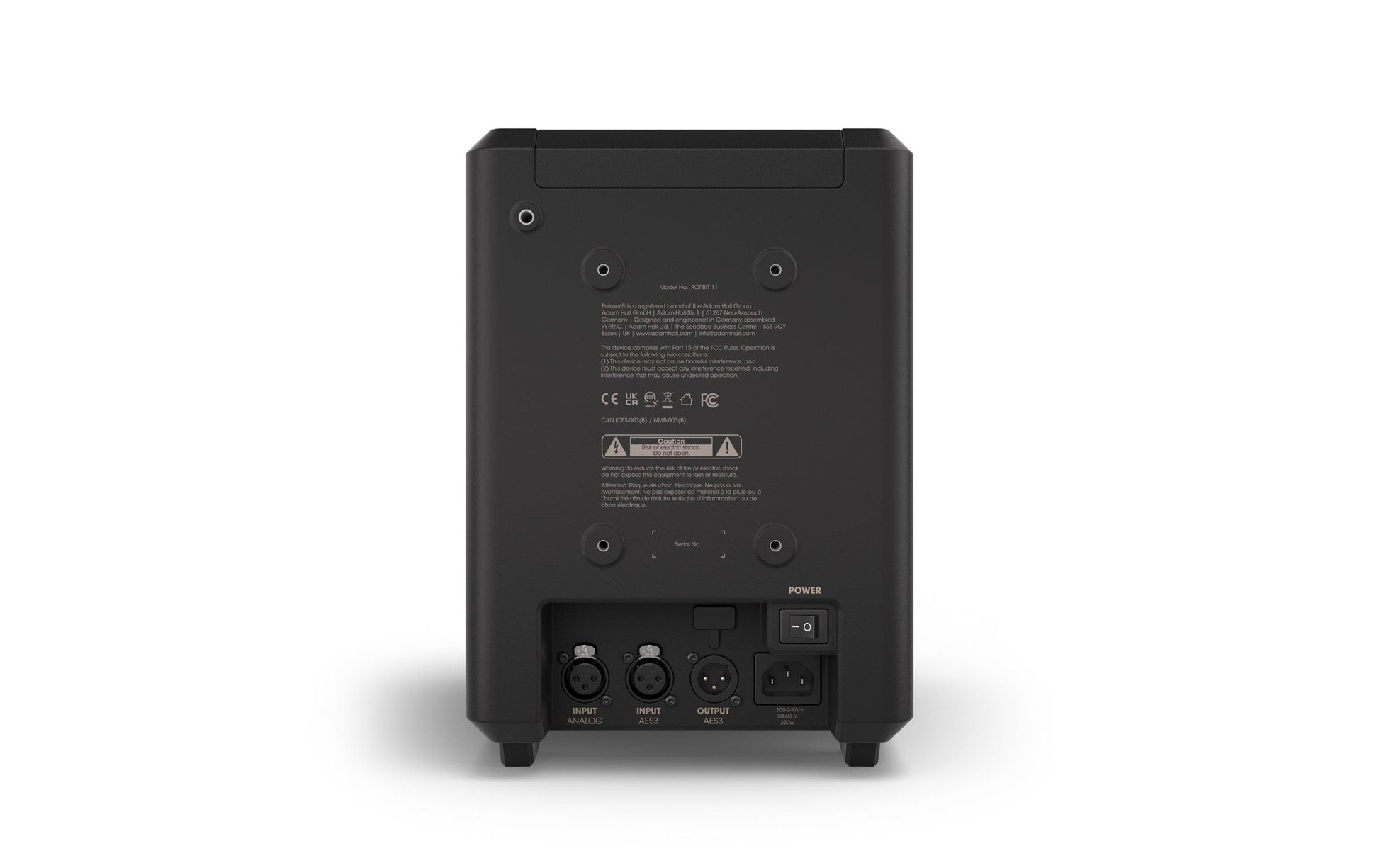 Palmer Studio Monitor Orbit 11 – Aktivlautsprecher – 3-Wege, 1000 W, Schwarz