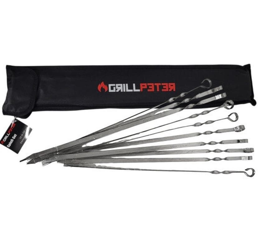 Grillpeter Schaschlikspiesse 50 cm, Edelstahl, 10 Stk.
