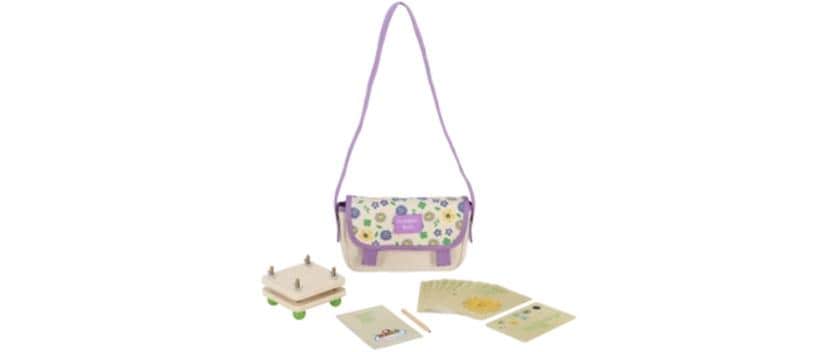 Esschert Design Entdeckertasche – 23 × 12,8 × 7,5 cm – violett/weiss – Stoff – Blumen