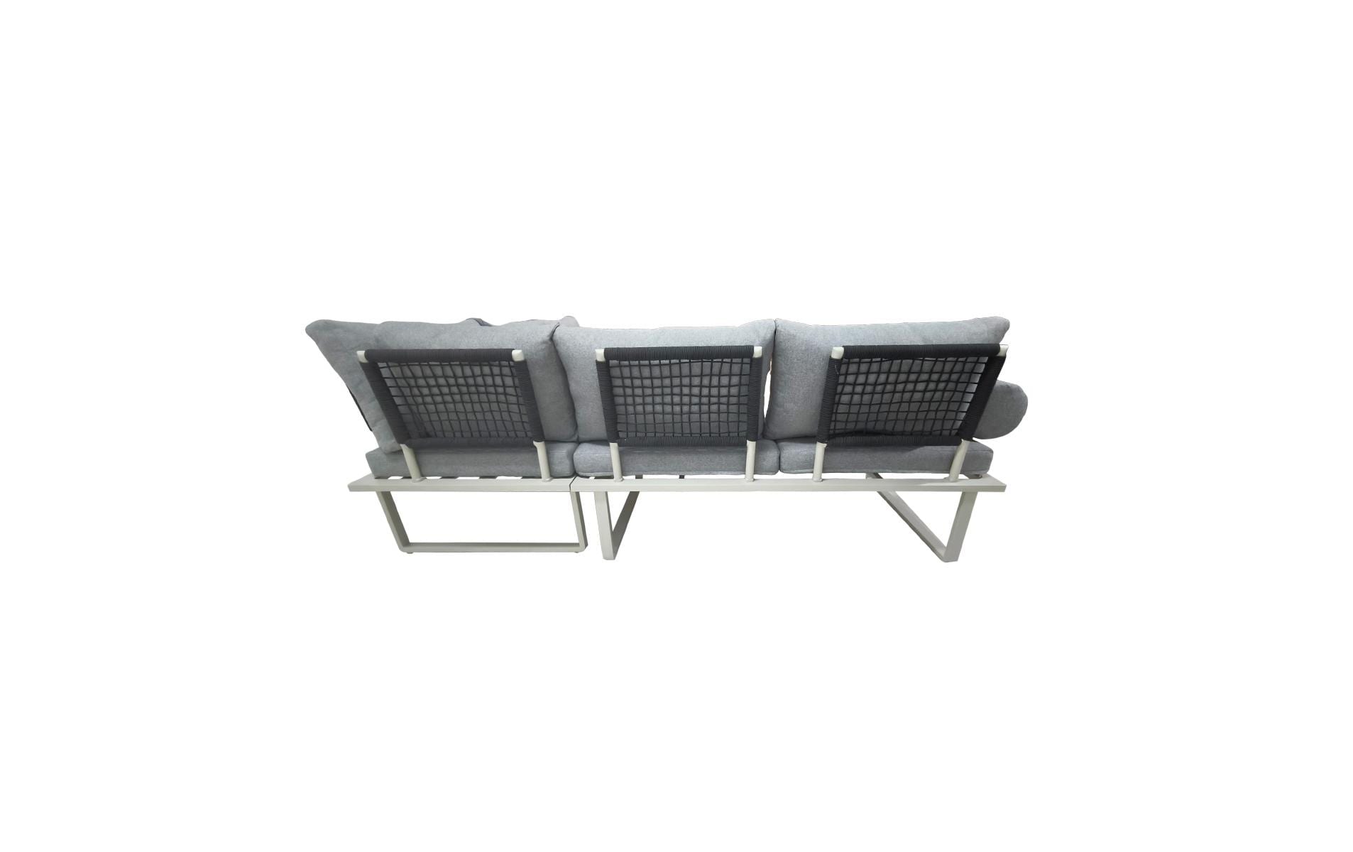 Nordicated Lounge-Set HERA – Aluminium & Polyester – beige/grau – mit 5 Sitzplätzen