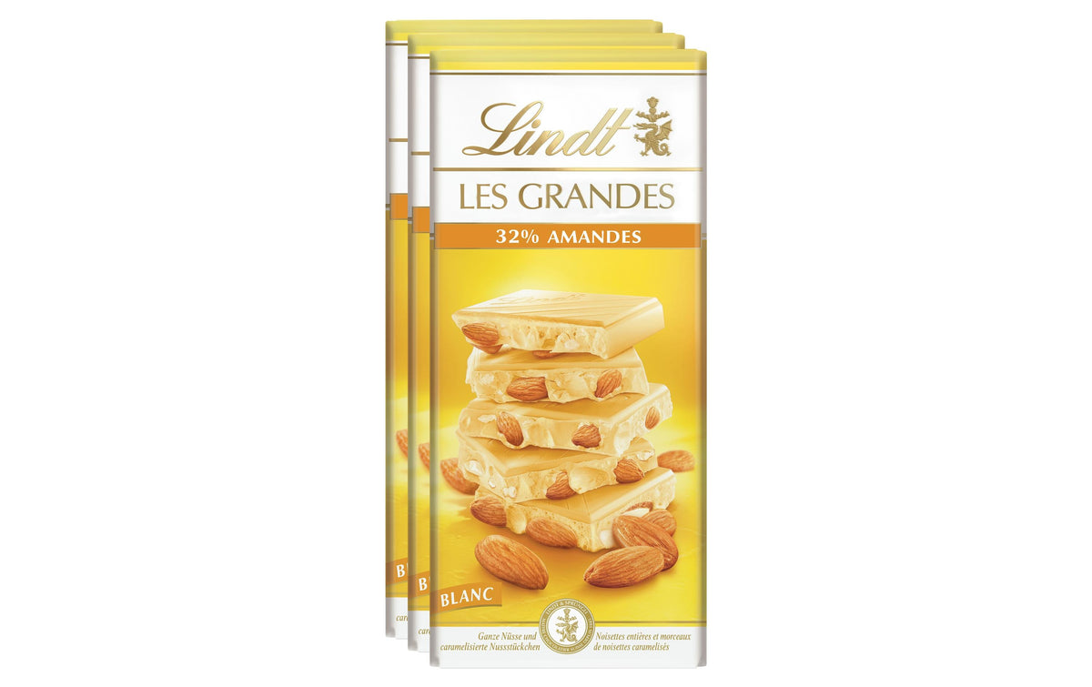 Lindt LES GRANDES weisse Schokolade, Mandeln – 450 g