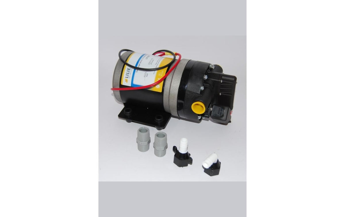 Lilie LP1027 Hochdruckpumpe – 12 V – 27 l/min – 6,9 bar – Förderhöhe 2,4 m – Netzbetrieb