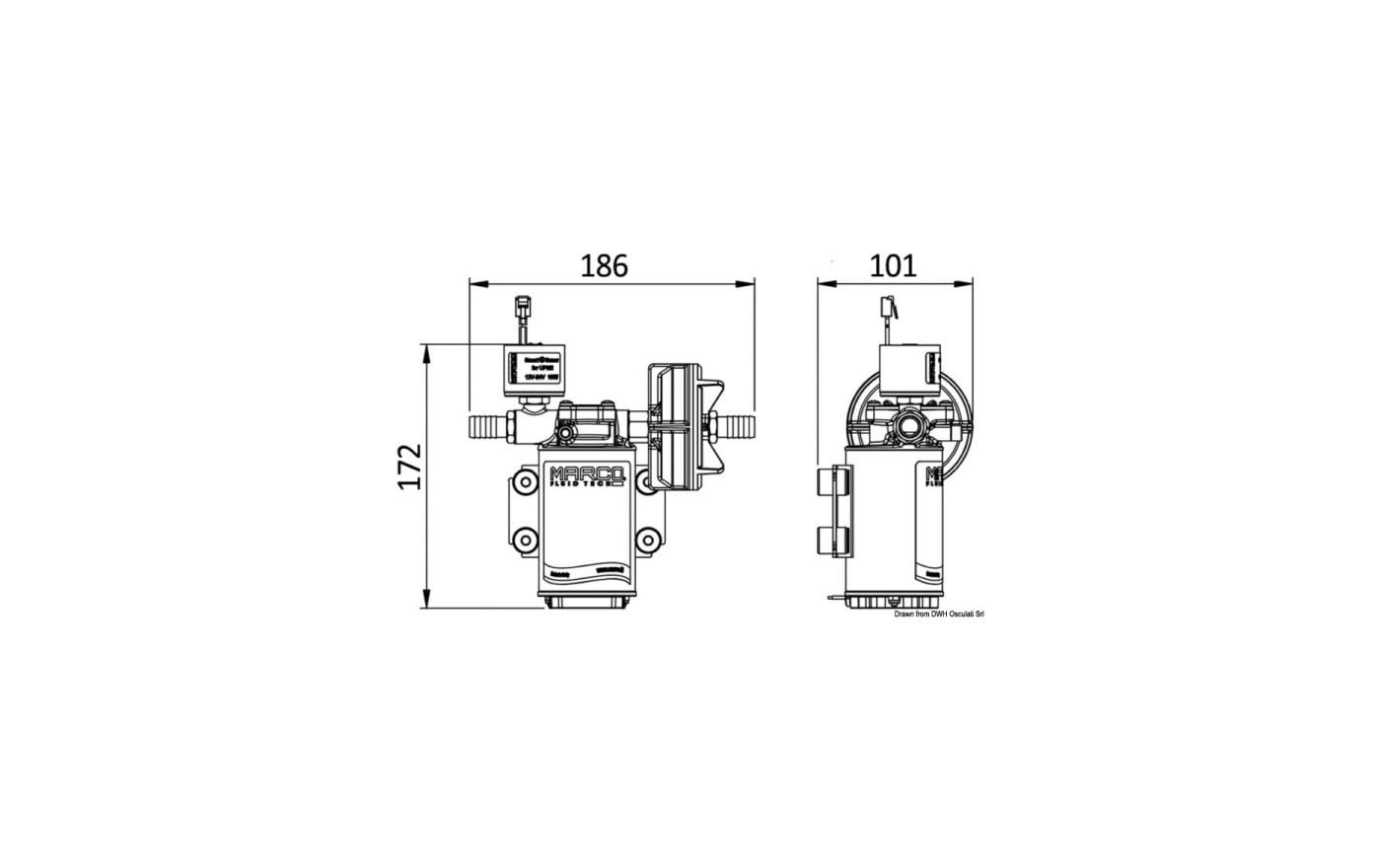 Marco Wasserpumpe UP3/E – Fördermenge 15 l/min, Förderhöhe 1,5 m, 12–24 V