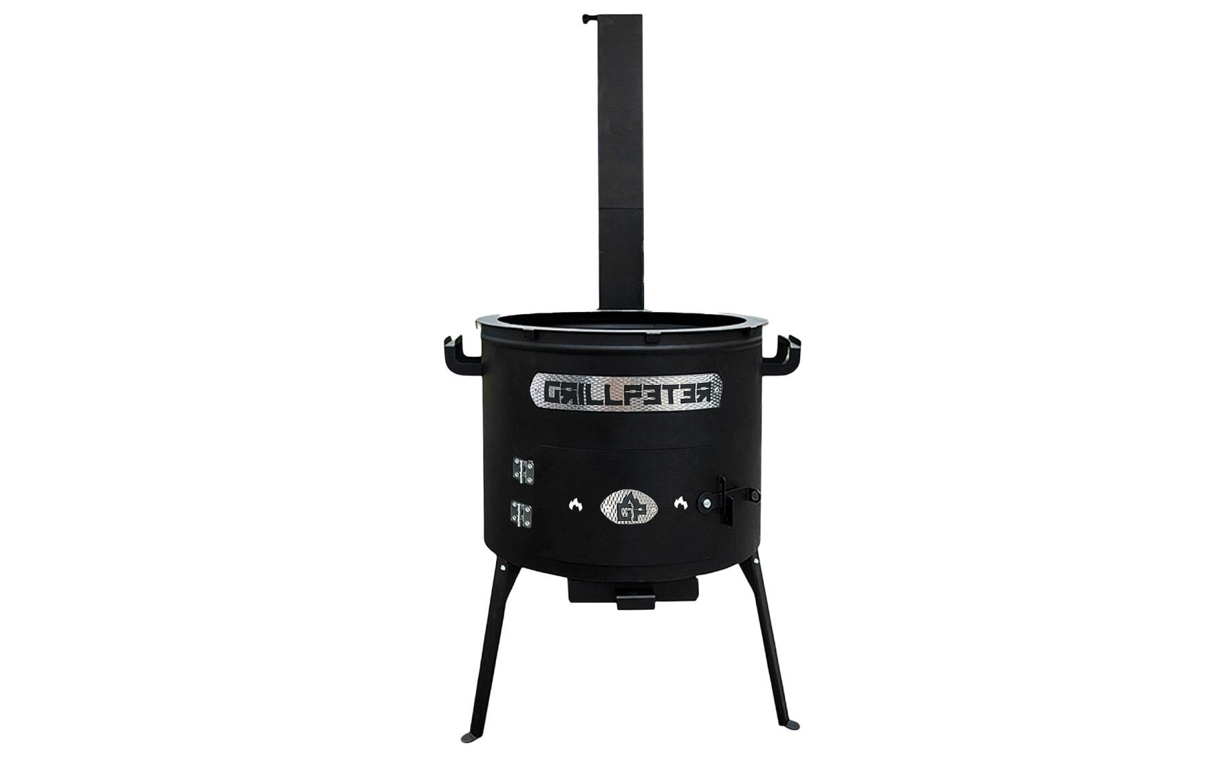 Grillpeter Utschak Feuerschale Asamat – Ø 40 cm, Höhe 120 cm – schwarz/Stahl