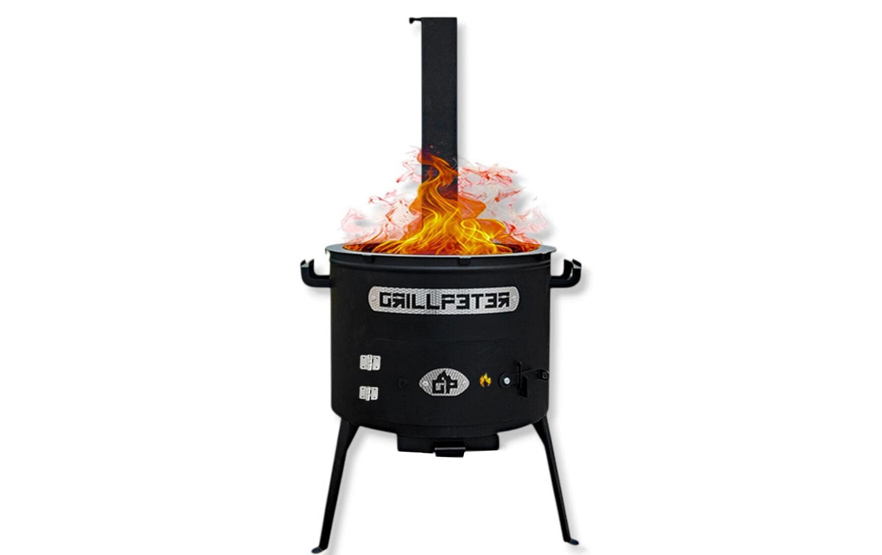Grillpeter Utschak Feuerschale Asamat – Ø 40 cm, Höhe 120 cm – schwarz/Stahl
