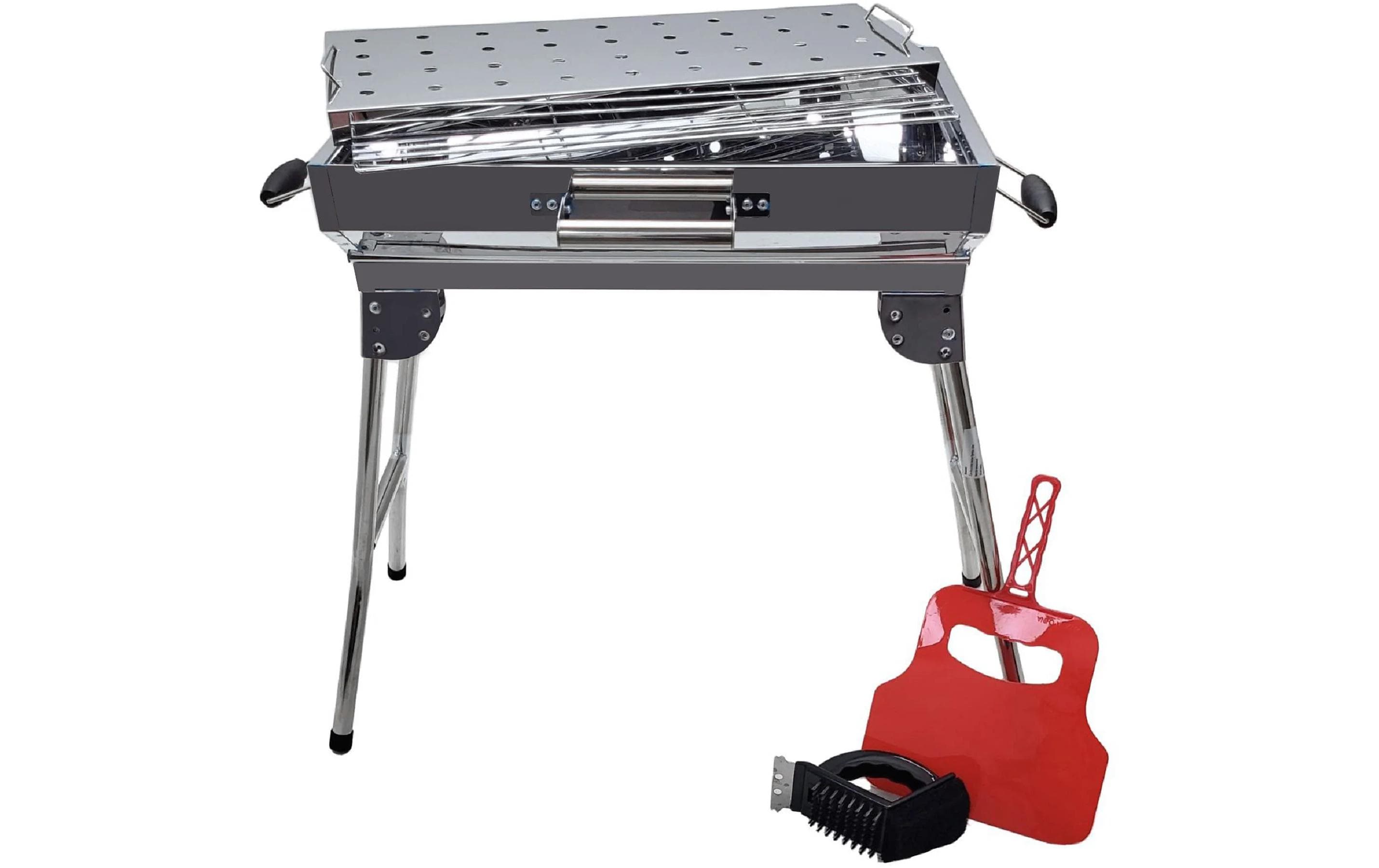 Grillpeter Holzkohlegrill Iskander – Grillfläche 44×26 cm, mobil – Edelstahl